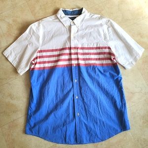 Vintage Chaps Ralph Lauren USA Flag Lightweight Top Shirt Sleeve Striped Shirt